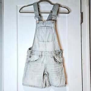 Blank NYC Striped Denim Shortalls Overalls Blue White Festival Shorts 24